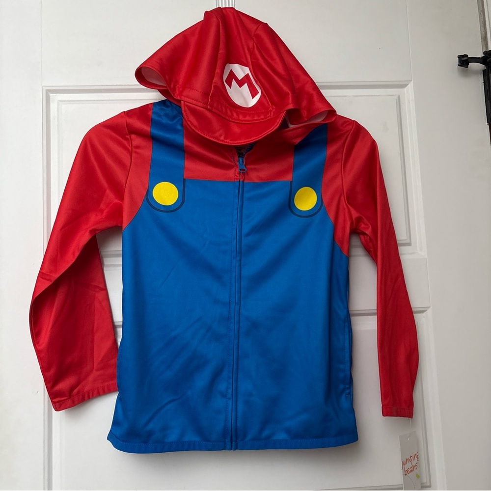 Nintendo Super Mario Bro Zip Hoodie Jacket Costume Sz 6 Kids NEW Jumping Beans